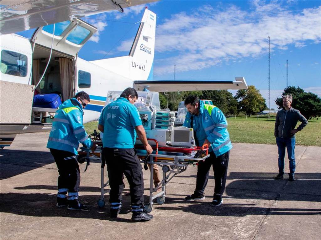 Un vuelo de esperanza: se realizó el primer traslado sanitario desde la rehabilitación del Aeródromo de&nbsp;Junín