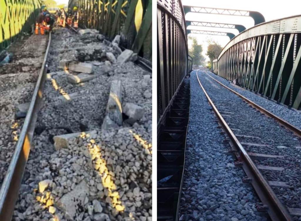 Antes y ahora: repararon las vías del ramal San Martín tras el terrible choque del tren en&nbsp;Palermo