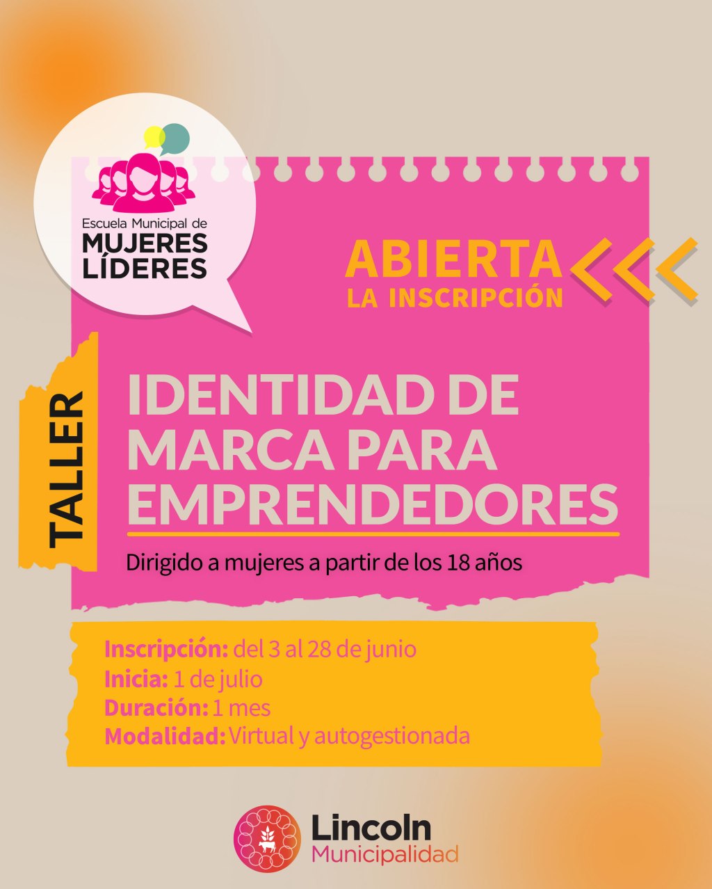Abre la inscripción a la capacitación “Identidad de marcas para&nbsp;emprendedores
