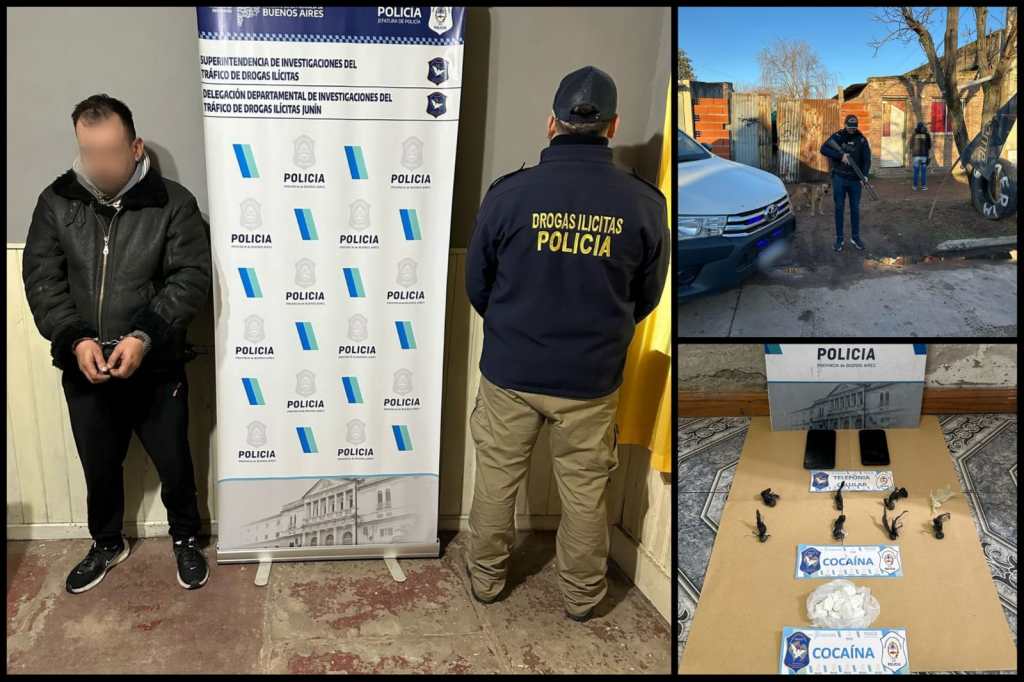 Golpe al narcotráfico en Junín y Florentino Ameghino. (Foto: Prensa Policía).