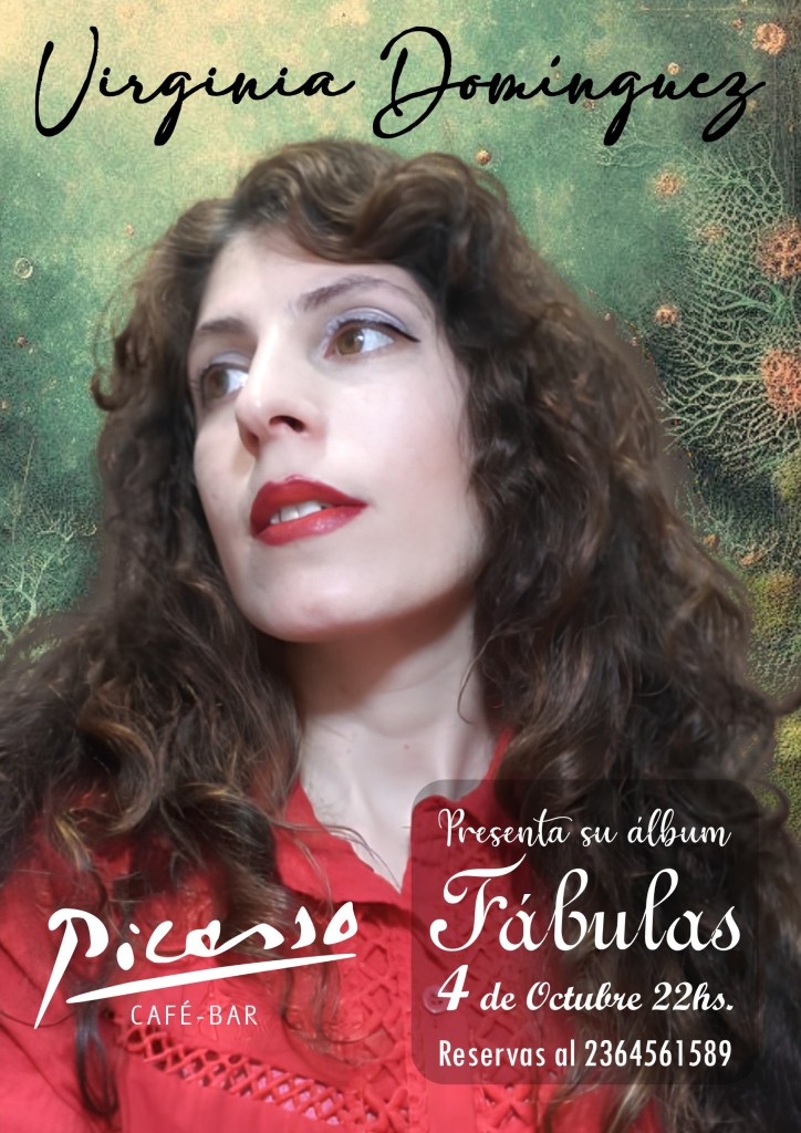 Virginia Domínguez presenta su nuevo álbum el 4 de octubre en Picasso a las 22hs. Acceso exclusivo al pre-lanzamiento con booklet y QR. Reservas: 2364561589.