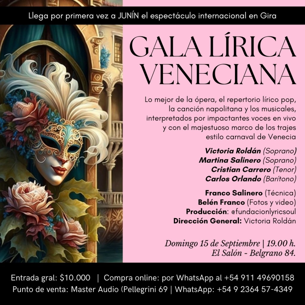 Junín se prepara para una noche de gala lírica veneciana única. (Foto: Gabriel Massano).