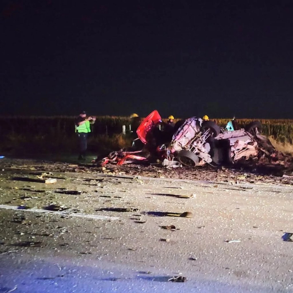 Trágico accidente en la Ruta 188: dos juninenses murieron en un choque frontal y uno de los vehículos quedó partido al&nbsp;medio