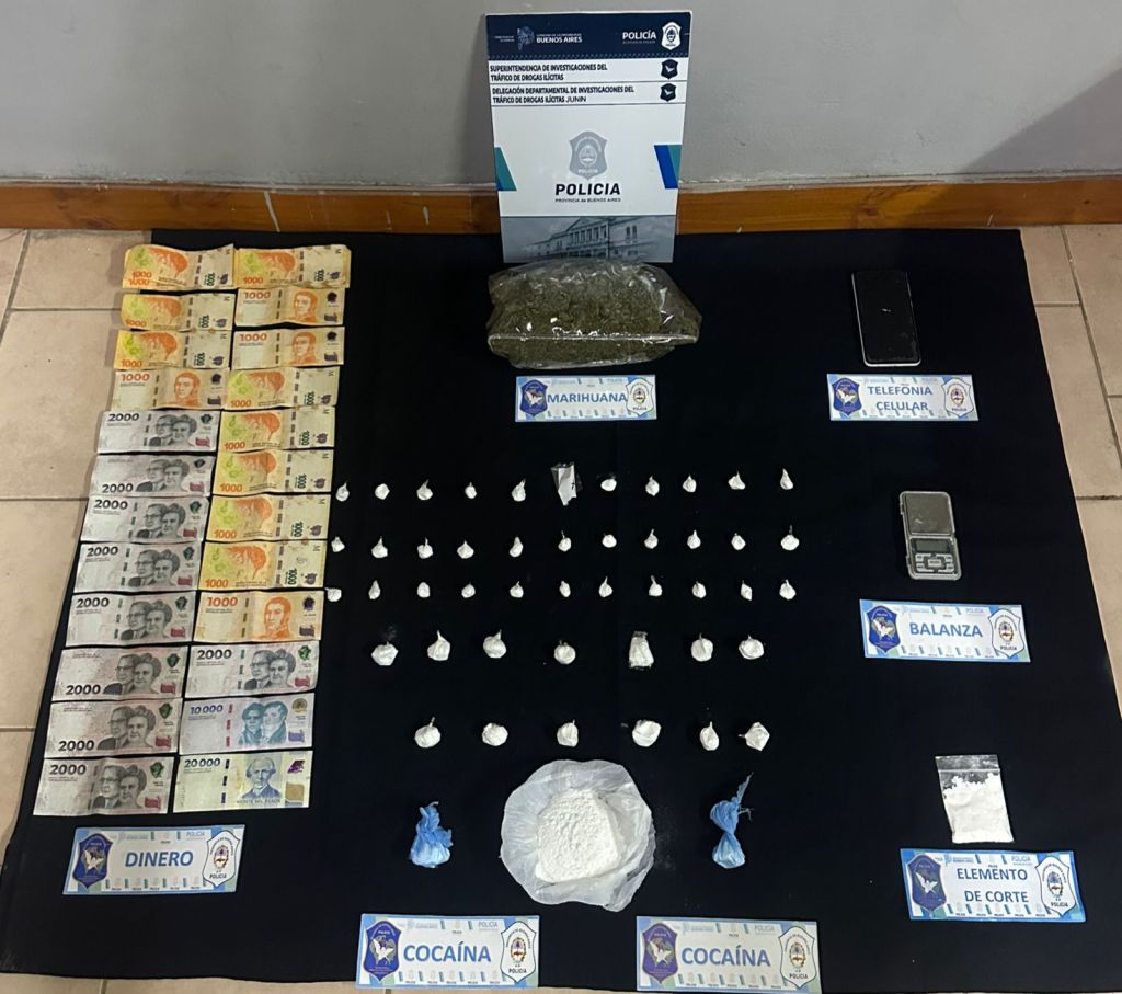 Allanamiento en Chacabuco: secuestran cocaína de máxima pureza y detienen a una mujer apodada “La&nbsp;Dominicana”