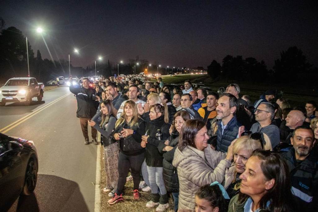 Junín brilla: inauguraron la nueva iluminación LED en el acceso al Parque Laguna de Gómez. (Foto: Prensa Gobierno de Junín).